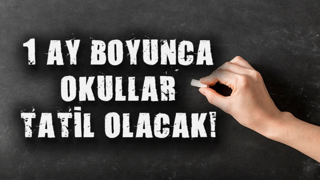 1 Ay Boyunca Okullar Tatil Olacak!