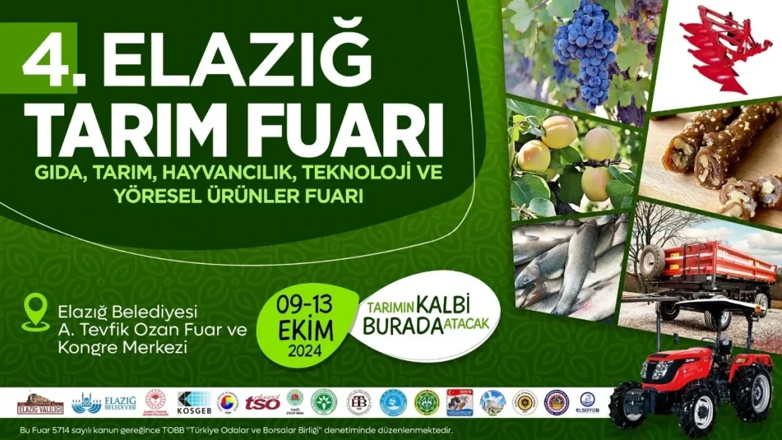 4. Elazığ Tarım Fuarı 9-13 Ekim'de Başlıyor