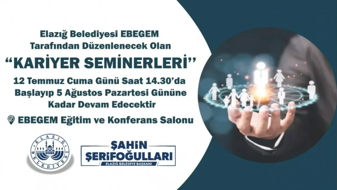 Elazığ Belediyesi 'Kariyer Seminerleri' Yarın Başlıyor