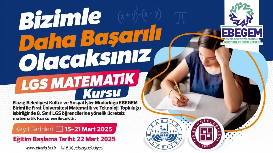 Elazığ Belediyesi'nden Öğrencilere Ücretsiz Matematik Kursu