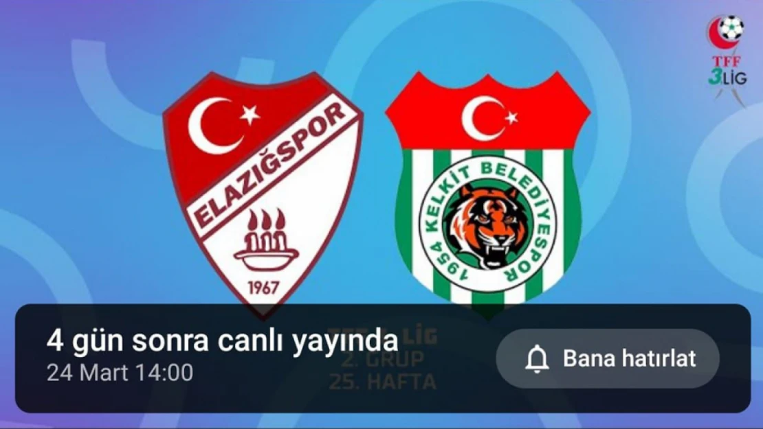 Elazığspor Maçı Canlı Yayınlanacak