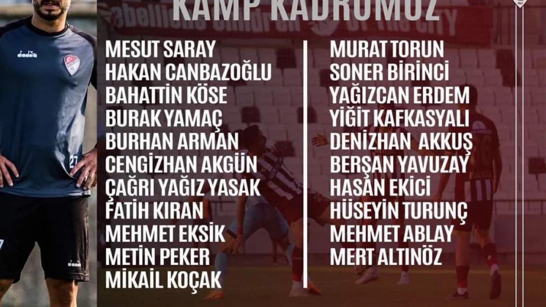 Elazığspor'un Ergene Velimeşespr Kamp Kadrosu