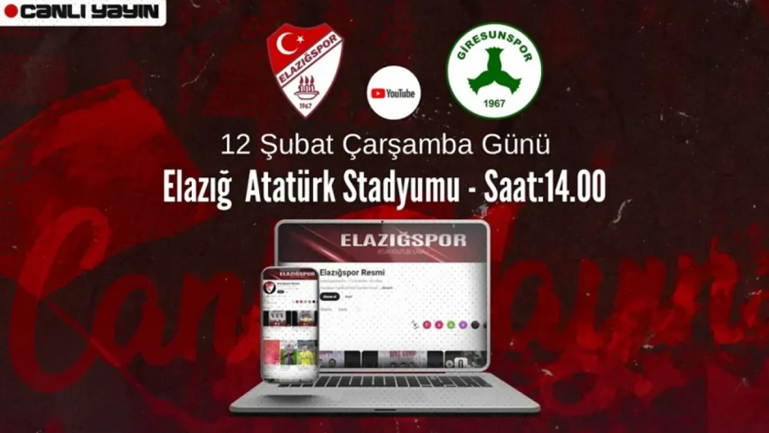 Elazığspor'un Maçı Canlı Yayınlanacak