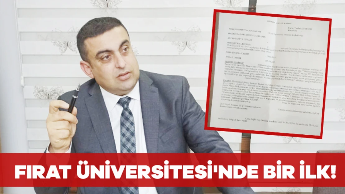 Fırat Üniversitesi'nde Bir İlk!