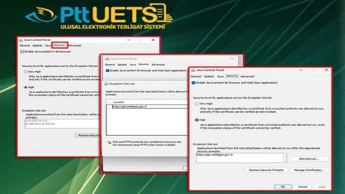 PTT Uets Java Güvenlik Hatası Ve Çözümü