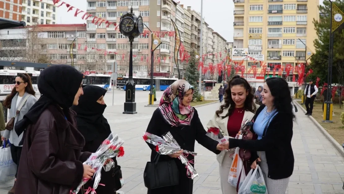 SP Kadın Kolları Karanfil Dağıttı