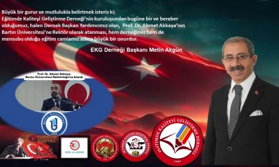 Başkan Akgün, Prof. Dr. Ahmet Akkaya'nın Bartın Ünv.'ne Rektör Olarak Atanması İle İftihar Ediyoruz