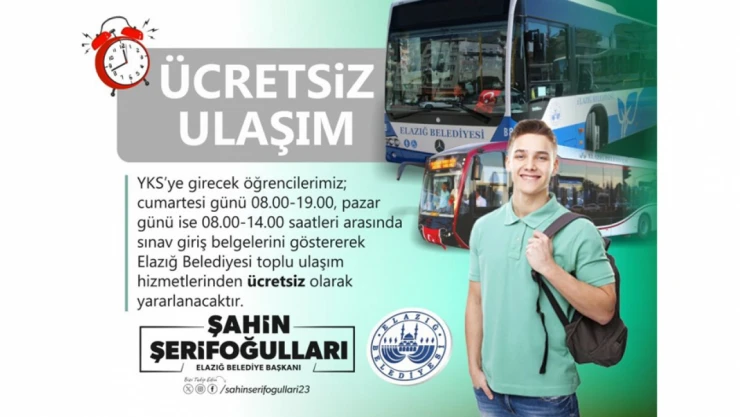 Elazığ Belediyesi'nden Öğrencilere Ücretsiz Ulaşım İmkanı