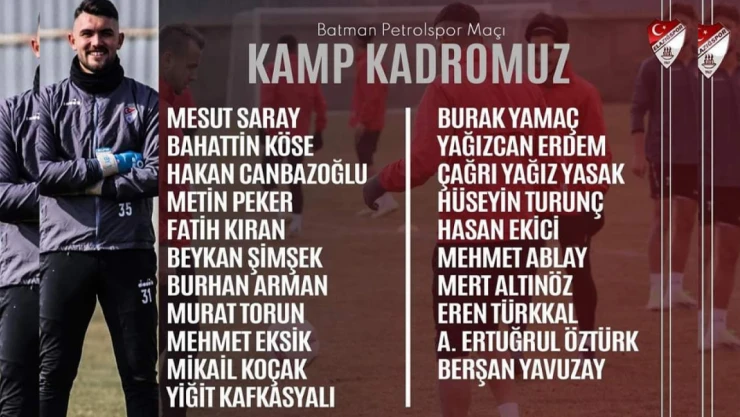 Elazığspor 21 Kişiyle Batman'da