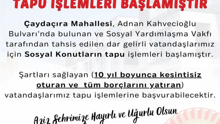 Tapu Başvuruları Başladı
