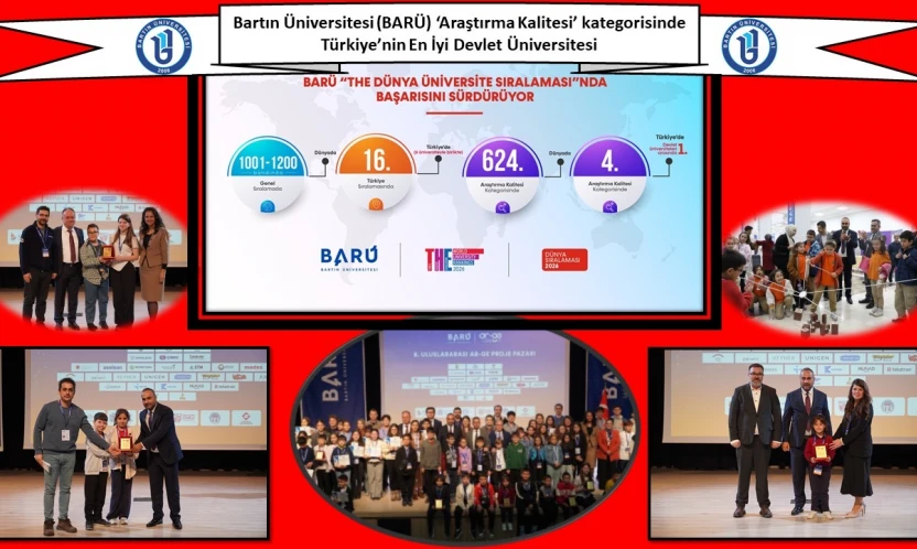 Bartın Üniversitesi (BARÜ) 'Araştırma Kalitesi' kategorisinde Türkiye'nin En İyi Devlet Üniversitesi